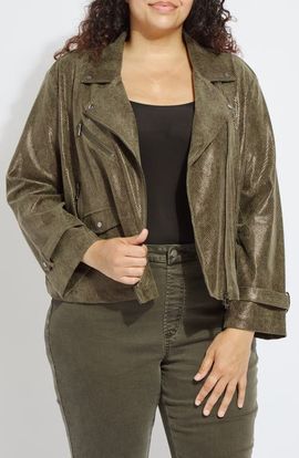 Lysse Lysse Emory Faux Leather Snake Embossed Moto Jacket