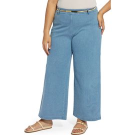 Lysse Lysse Erin Belted Crystal Embellished Pull-On Wide Leg Jeans