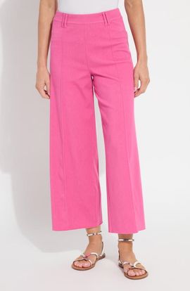 Lysse Lysse Erin Pintuck Raw Hem Pull-On Wide Leg Pants