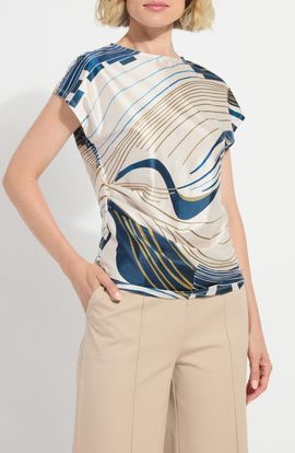 Lysse Lysse Faride Side Pleat Stretch Satin Top