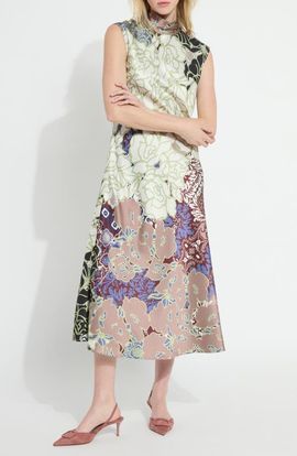 Lysse Lysse Flora Mock Neck Bias Cut Midi Dress