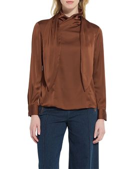 Lysse Lysse Johanna Satin Scarf Neck Blouse
