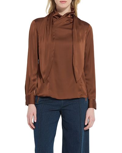 Lysse Lysse Johanna Satin Scarf Neck Blouse