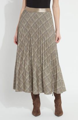 Lysse Lysse Sabrina Pleated Ponte Midi Skirt