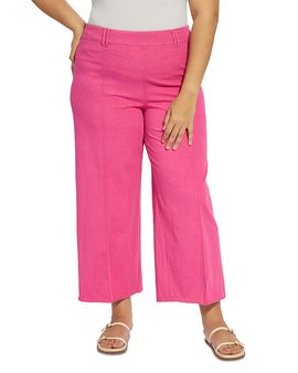 Lysse Plus Lysse Plus Erin Pintuck High Rise Ankle Wide Leg Jeans in Hot Pink
