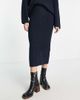 M Lounge M Lounge longline stitchy rib midaxi skirt in french navy - part of a set - 4