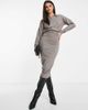 M Lounge M Lounge midi overlay dress with collar in alpaca taupe-Brown - 1