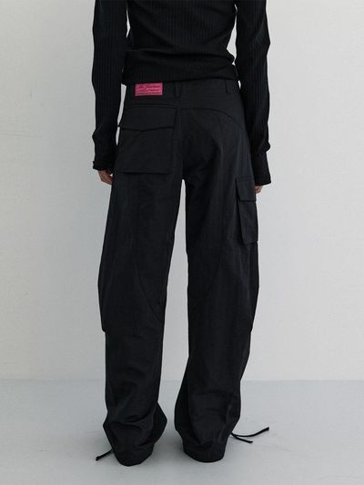 MA JOURNEE N. WIDE CARGO PANTS_BLACK