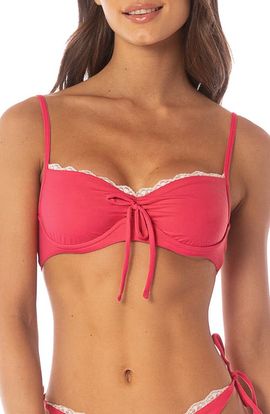 Maaji Maaji Cherry Crush Karl Reversible Lace Trim Underwire Bikini Top