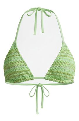 Maaji Maaji Green Symphony Balmy Smocked Triangle Bikini Top