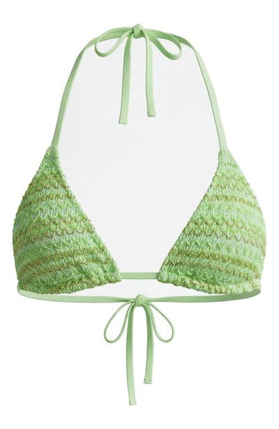 Maaji Maaji Green Symphony Balmy Smocked Triangle Bikini Top