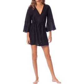 Maaji Maaji Jade Joy Bell Sleeve Linen Cover-Up Minidress