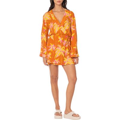 Maaji Maaji Sunkissed Shore Zaira Long Sleeve Cover-Up Wrap Dress