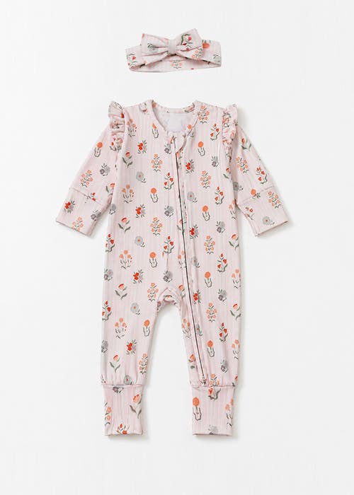 Mabel + Honey Mabel + Honey Amelia Rose Convertible Romper Floral Print with Matching Headband