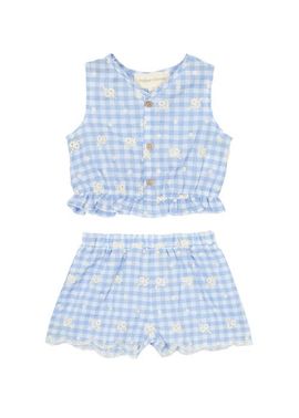 Mabel + Honey Mabel + Honey Barnyard Babe Blue Two Piece Short Set 