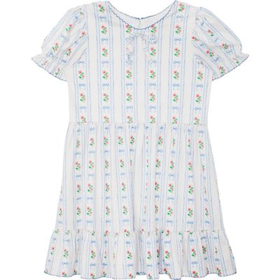 Mabel + Honey Mabel + Honey Blooms and Bows Short Gathered Ruffle Sleeve Dress
