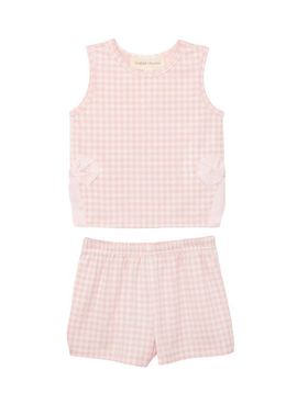 Mabel + Honey Mabel + Honey Pink Plaid Perfection Sleeveless Two Piece Set 