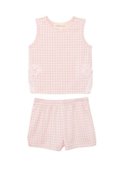 Mabel + Honey Mabel + Honey Pink Plaid Perfection Sleeveless Two Piece Set 