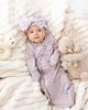 Mabel + Honey Mabel + Honey Soft Meadow Newborn Gowns Solid with Matching Hat - 2