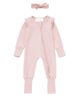 Mabel + Honey Mabel + Honey Whimsical Wildflower Long Sleeve Convertible Romper with Headband - 2