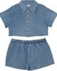 Mabel + Honey Mabel + Honey Zoey Denim Two Piece Short Set - 1