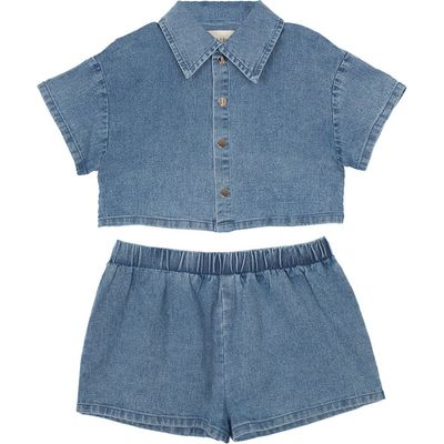 Mabel + Honey Mabel + Honey Zoey Denim Two Piece Short Set