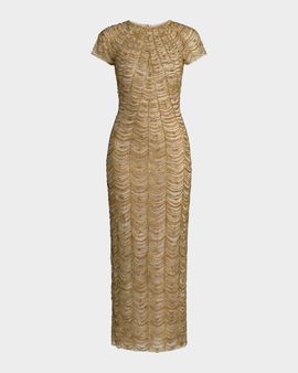 Mac Duggal Bead & Rhinestone Bodycon Midi Dress