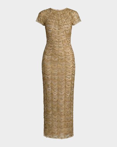 Mac Duggal Bead & Rhinestone Bodycon Midi Dress