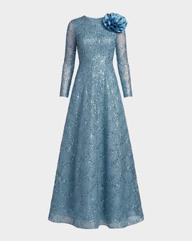 Mac Duggal Beaded Embroidered A-Line Gown