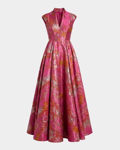 Mac Duggal Brocade Sleeveless Fit && Flare Gown