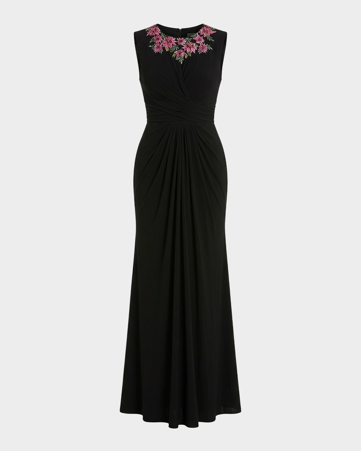 Mac Duggal Crystal-Embellished Jersey Column Gown