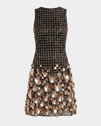 Mac Duggal Embellished Fringed Mini Dress