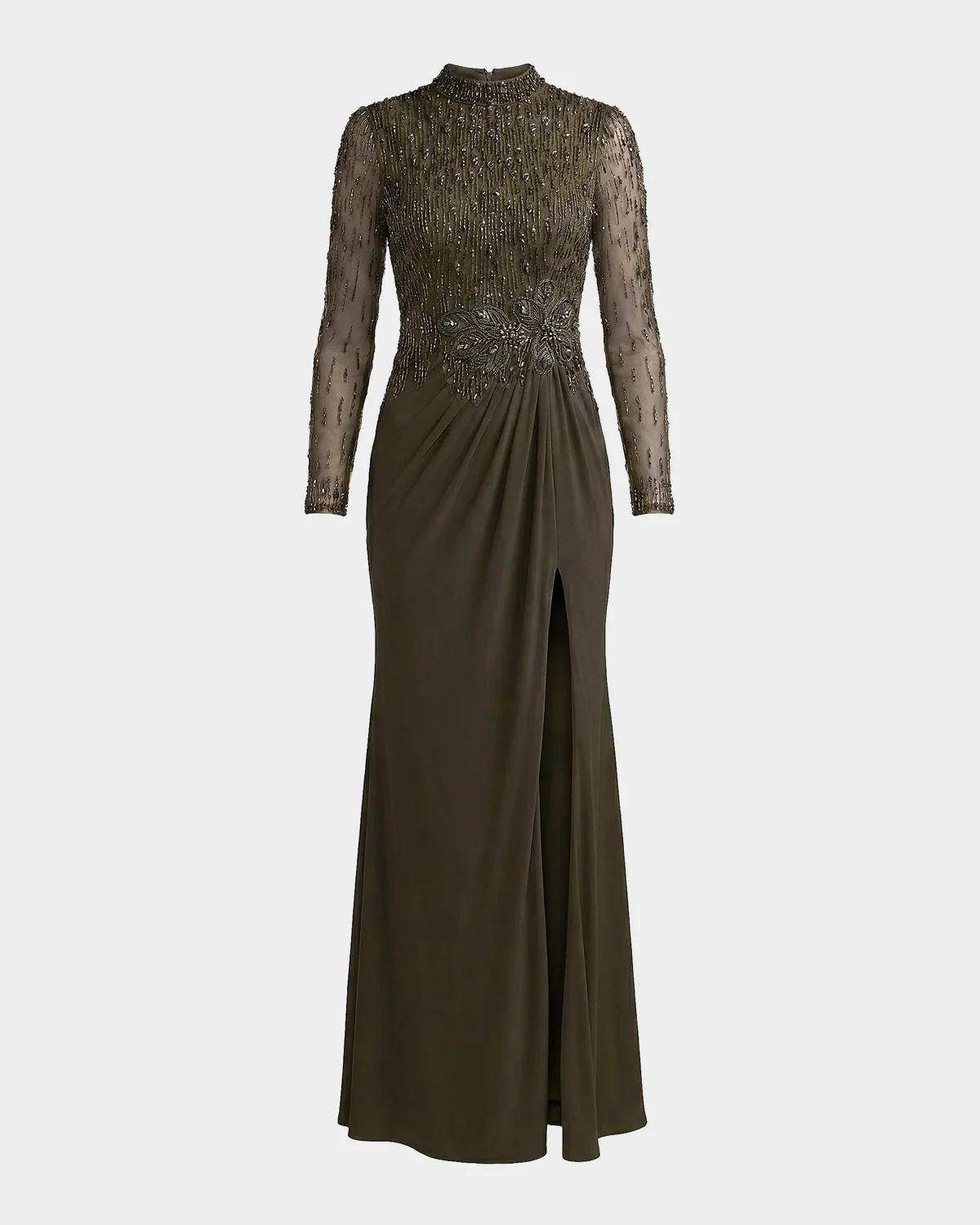 Mac Duggal Embellished Jersey Column Gown