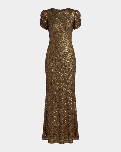 Mac Duggal Embellished Short-Sleeve Gown