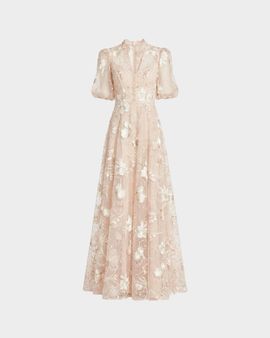 Mac Duggal Floral Appliqué A-Line Gown