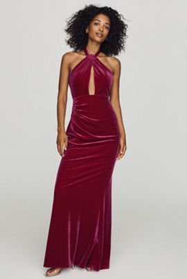 Mac Duggal Halter-Neck Maxi Dress
