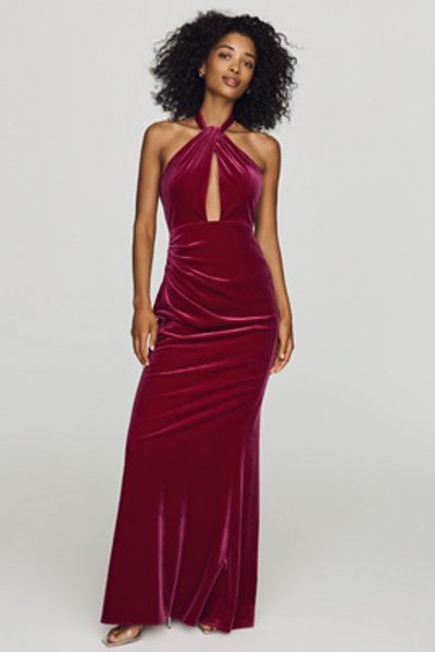 Mac Duggal Halter-Neck Maxi Dress