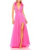 Mac Duggal Mac Duggal A-Line V Neck Feathered Collar Gown - 1