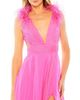 Mac Duggal Mac Duggal A-Line V Neck Feathered Collar Gown - 2