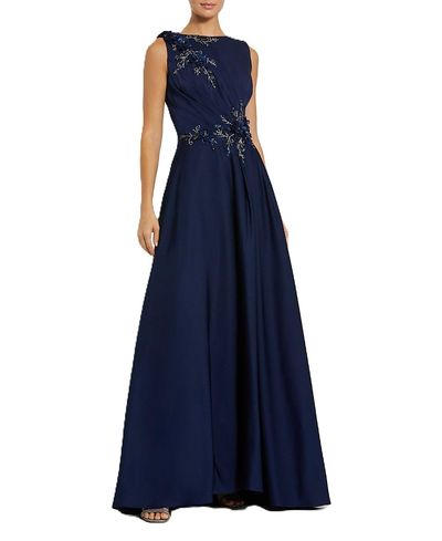 Mac Duggal Mac Duggal Appliqued Sleeveless A Line Gown