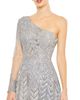 Mac Duggal Mac Duggal Asymmetric Hand-Beaded Mesh Dress - 3