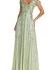 Mac Duggal Mac Duggal Beaded Cap Sleeve V-Neck A-Line Evening Gown - 1