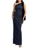 Mac Duggal Mac Duggal Beaded One Shoulder Gown With Velvet Bow - 1