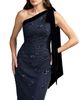 Mac Duggal Mac Duggal Beaded One Shoulder Gown With Velvet Bow - 3