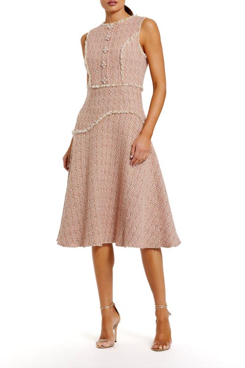 Mac Duggal Mac Duggal Boucle Sleeveless Button Up Midi Dress