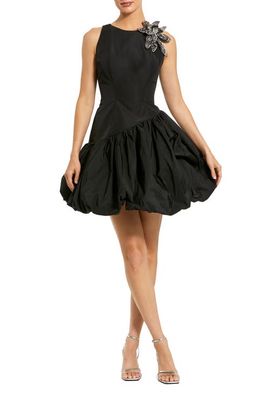Mac Duggal Mac Duggal Bubble Hem Mini Dress with Hand Beaded Flower