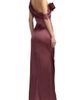 Mac Duggal Mac Duggal Charmeuse One Shoulder Gown With 3D Flower - 2