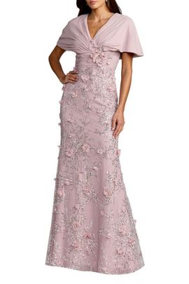 Mac Duggal Mac Duggal Chiffon Faux Wrap Beaded Column Gown