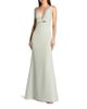 Mac Duggal Mac Duggal Crepe V-Neck Mermaid Gown with Bow - 1