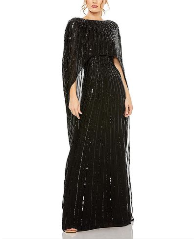 Mac Duggal Mac Duggal Embellished Column Cape Gown